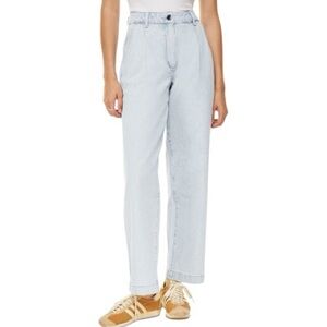 Aritzia Wilfred Embark High Waisted Front Pleated Light Wash Jeans Size 0